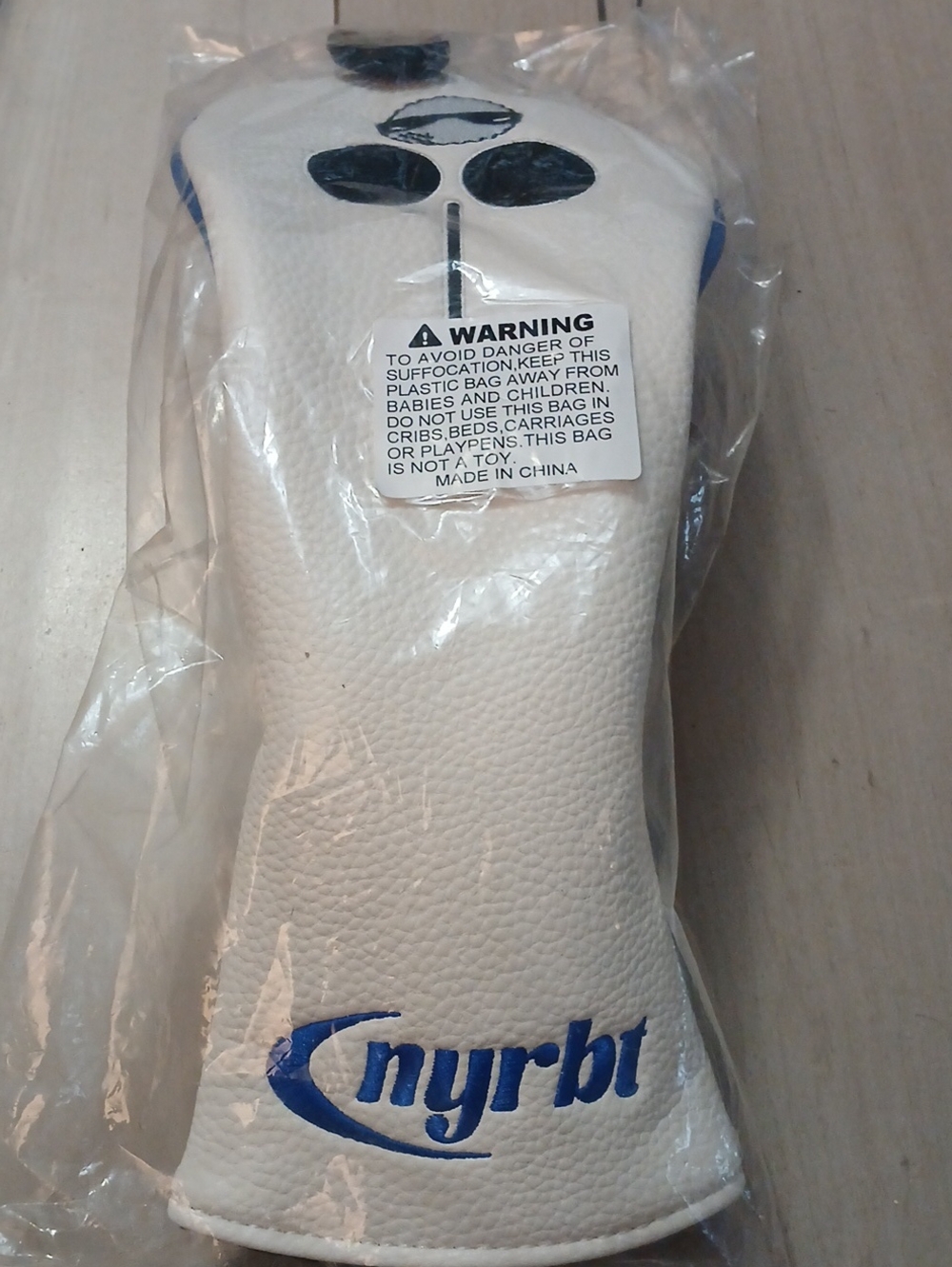 White and Blue Unisex Golf Club Headcover